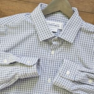 Mizzen Main Leeward Men’s 2XL Trim Performance Button Front Gingham Dress Shirt